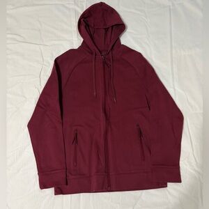 All In Motion Men’s Full Zip Hoodie Jacket Medium Maroon Burgundy Tech Fleece